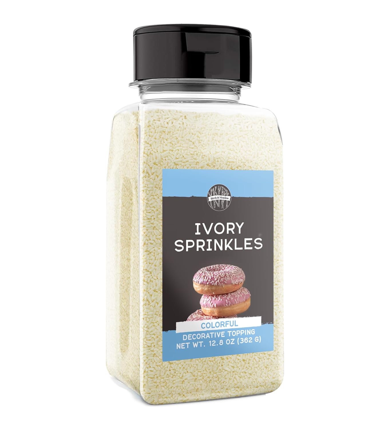 Birch & Meadow Ivory Sprinkles, 12.8 Oz, Fun & Decorative Topping, Crunchy Texture