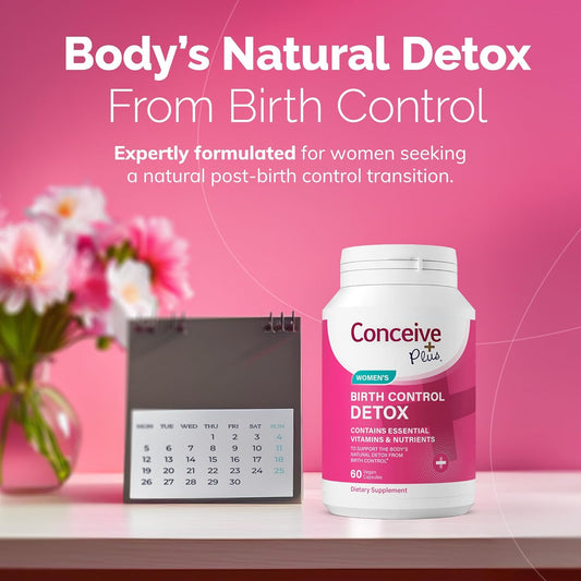 Conceive Plus Birth Control Detox Supplement - Prenatal Vitamins Best For Women - Support Hormone Balance & Ovarian Health - Essential For Women Trying To Conceive - Dietary Supplements - 60 Capsules