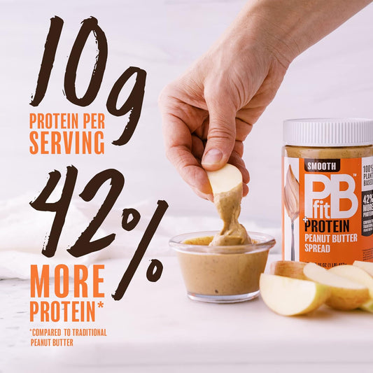 Pbfit Peanut Butter: 10G Plant Based Protein Per Serving - Keto And Vegan Nut Butter - No Palm Oil, Clean & Natural Ingredients - No Artificial Sweeteners Or Preservatives - 16Oz