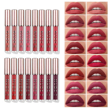 Langmanni Matte Liquid Lipstick Makeup Set Velvety Liquid Lipstick Long Lasting Durable Nude Lip Gloss Beauty Cosmetics Set For Girls And Women (4 Pcs Set D)