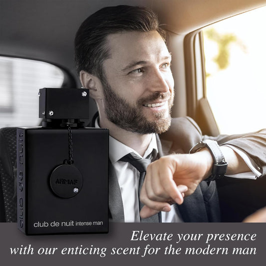 Club De Nuit Intense Perfume For Men 3.4 Oz Edt Spray Eau De Toilette - Gift Set Pack With Scented Soy Candle And Empty Travel Perfume Atomizer
