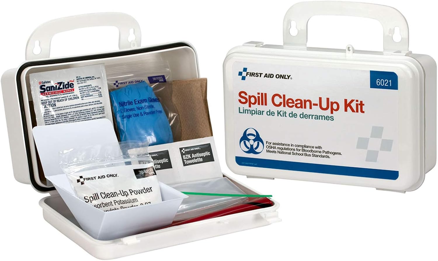 First Aid Only 6021 21-Piece Body Fluid Clean Up Kit In Weatherproof Plastic Case