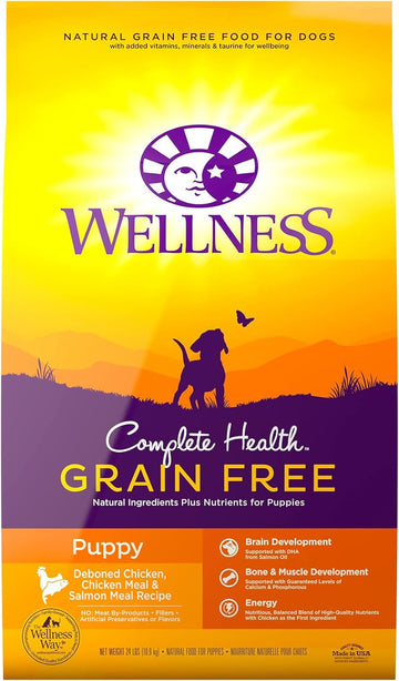 Wellness Complete Health Natural Grain Free Dry Puppy Food, Chicken & Salmon, 24-Pound Bag