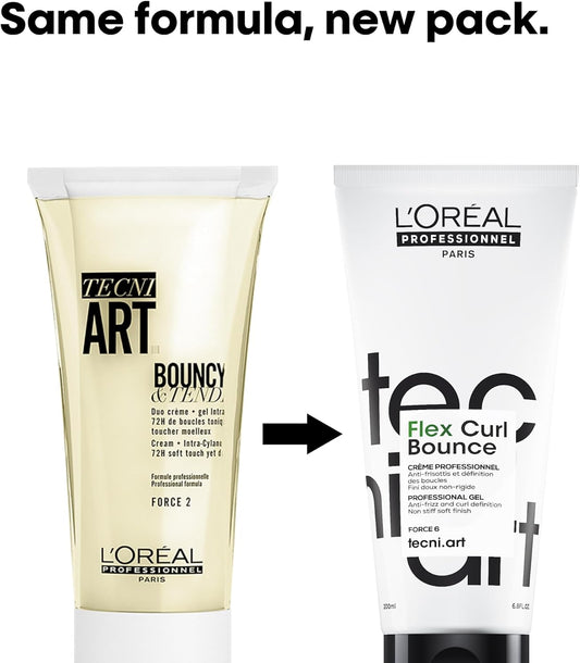 L'Oréal Professionnel Tecni.Art Bouncy Hair Styling Cream, Soft Touch, Defined Hair Styling, Frizz Protection, 150Ml