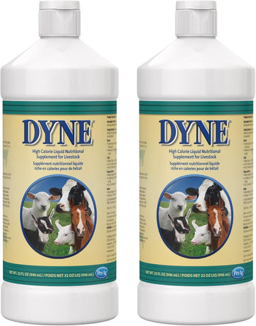 Pet-Ag Dyne High Calorie Liquid Nutritional Supplement For Livestock - 32 Oz - Includes Added Vitamins - Excellent For Underweight, Stressed, Or Recovering Animals