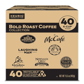 Keurig Bold Roast Coffee Collection Single-Serve K-Cup Pods Variety Pack, 40 Count