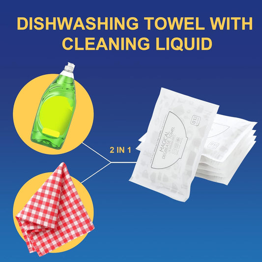 Portable Cleaning Wipes, Camping Dish Soap, Traveling Dish Wipe, Powerful in Grease Removal, Great for Traveling and Camping,30 pcs