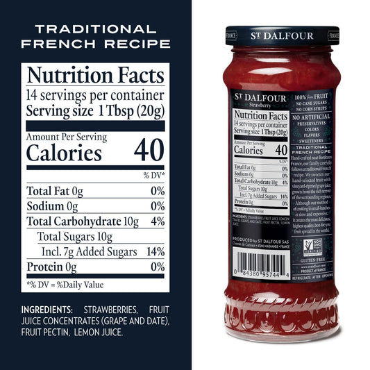 St. Dalfour Strawberry And Orange Marmalade Fruit Spread Bundle, 10 Oz Each - 100% From Fruit, No Artificial Ingredients, Non-Gmo, All Natural