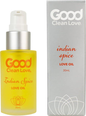 Good Clean Love Indian Spice Love Oil, 100% Natural Massage & Intimate Body Oil, Made With Pure Essential Oils, Exotic Sweet & Spicy Scent, Aphrodisiac Fragrances, Pump Spray, 30Ml