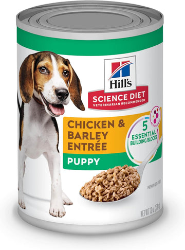 Hill'S Science Diet Puppy, Puppy Premium Nutrition, Wet Dog Food, Chicken & Barley Loaf, 13 Oz Can, Case Of 12