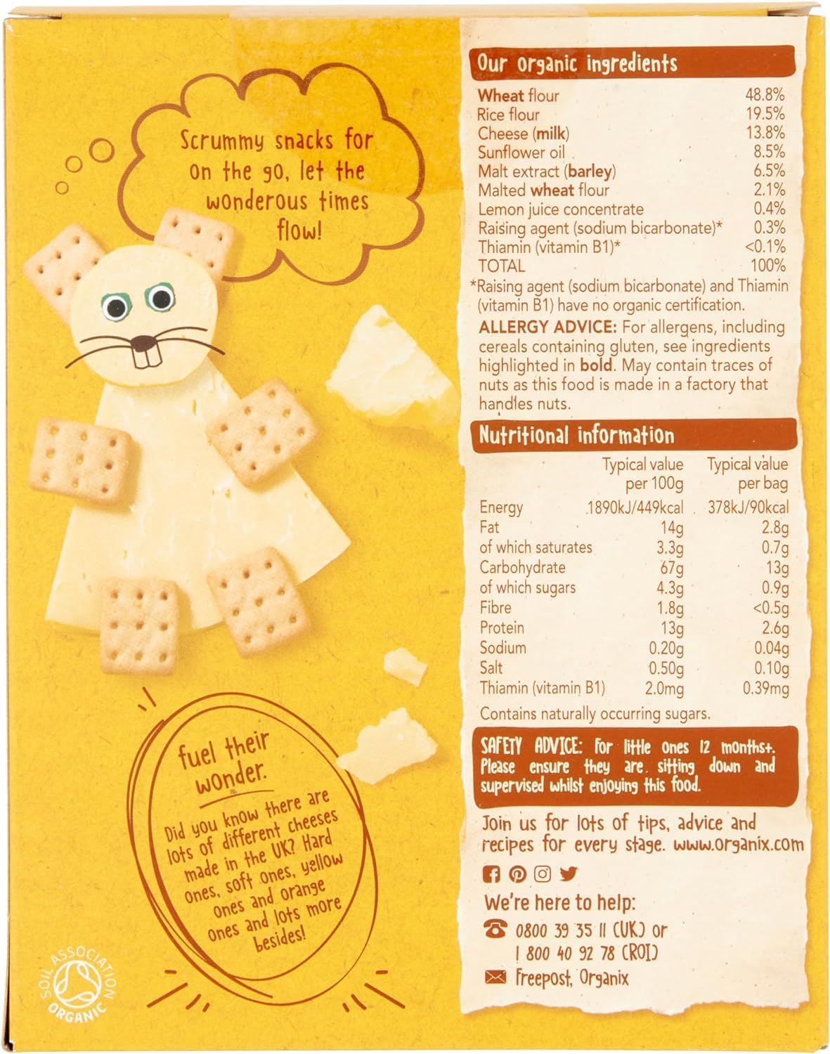 Organix Farm Animal Biscuits, Organic Toddler Snack, 12+ Months, 100 g (Pack of 5) : Amazon.co.uk: Grocery