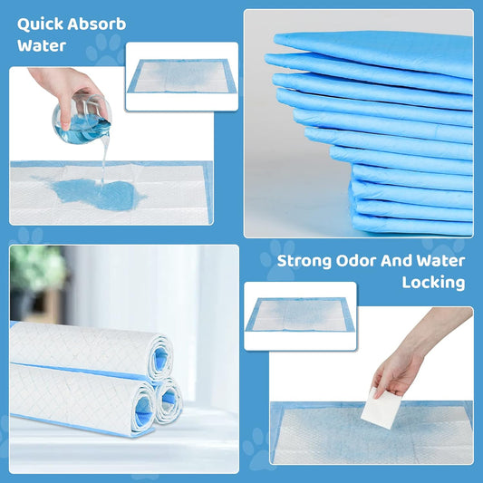 Disposable Puppy Training Pads 100 Count Pee Pads For Dogs, Cats, Rabbits And Guinea Pigs Waterproof Super Absorbent Odour Locking 13” X 18”