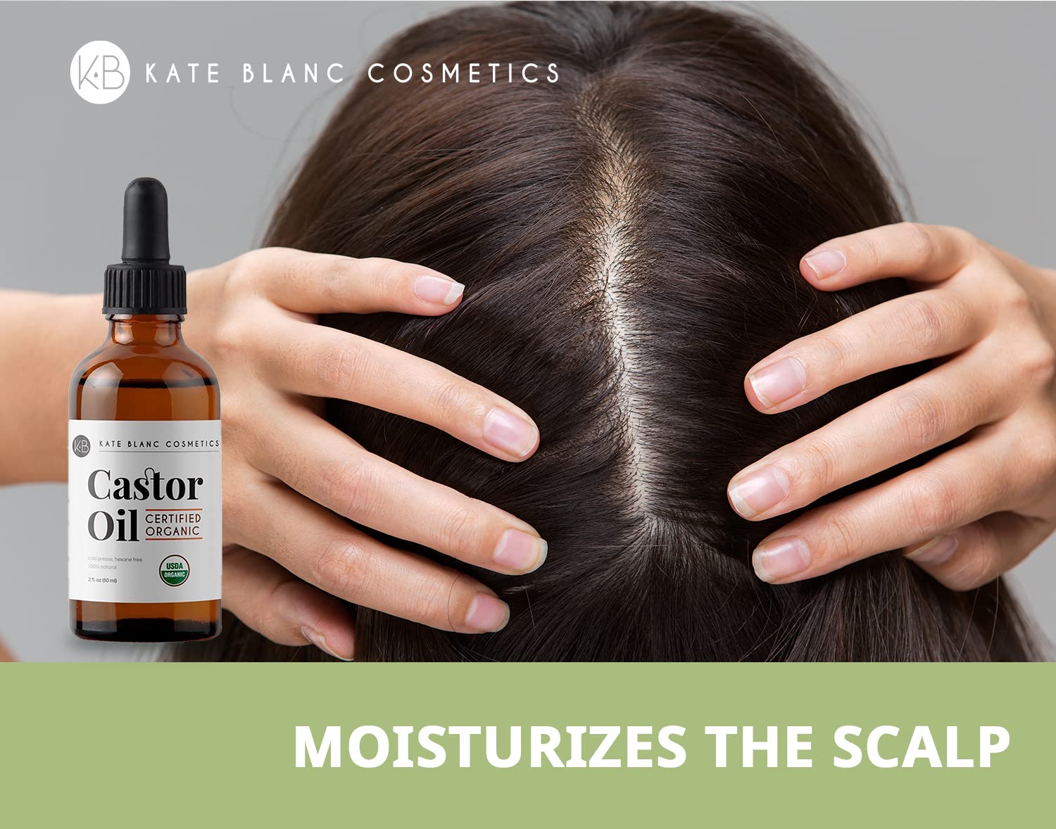 Kate Blanc Cosmetics Castor Oil Organic (2Oz), 100% Pure, Cold Pressed, Hexane Free. Natural Oil For Hair, Eyelashes, Eyebrows. Skin Moisturizer With Starter Kit : Beauty & Personal Care