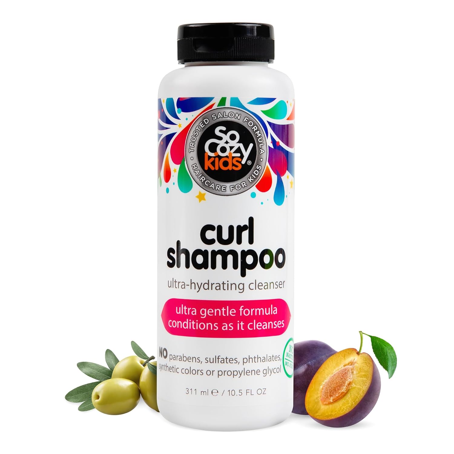 Socozy Curl Shampoo | For Kids Hair | Ultra-Hydrating Cleanser | No Parabens, Sulfates, Synthetic Colors Or Dyes, Sweet-Crème, 10.5 Fl Oz