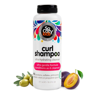 Socozy Curl Shampoo | For Kids Hair | Ultra-Hydrating Cleanser | No Parabens, Sulfates, Synthetic Colors Or Dyes, Sweet-Crème, 10.5 Fl Oz
