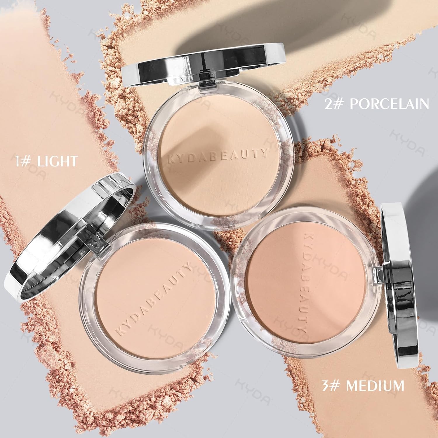 Kyda Mineral Powder, Spf 35, 4-In-1 Mineral Pressed Powder Foundation With Concealer And Setting, Matte Weightless Pressed Foundation, Light To Medium Coverage, #Medium : Beauty & Personal Care