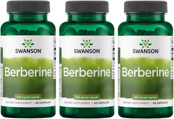 Swanson Berberine Supplement - 400 Mg Each, 60 Capsules - Berberine Hcl With Overall Wellness Support (3 Pack)