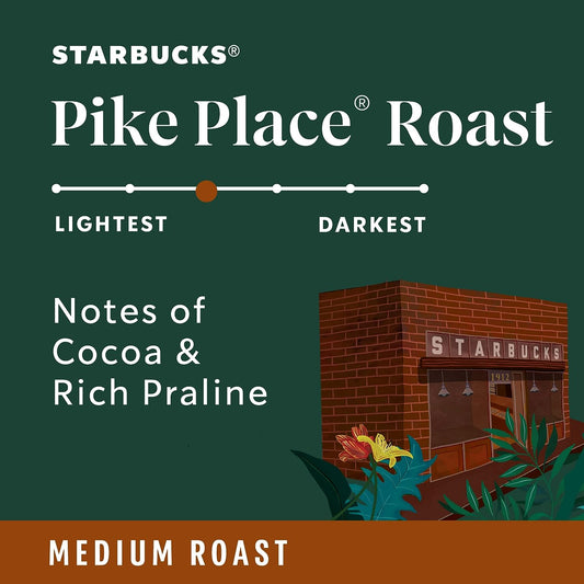 Starbucks Ground Coffee, Medium Roast Coffee, Pike Place Roast, 100% Arabica, 1 Bag (28 Oz)