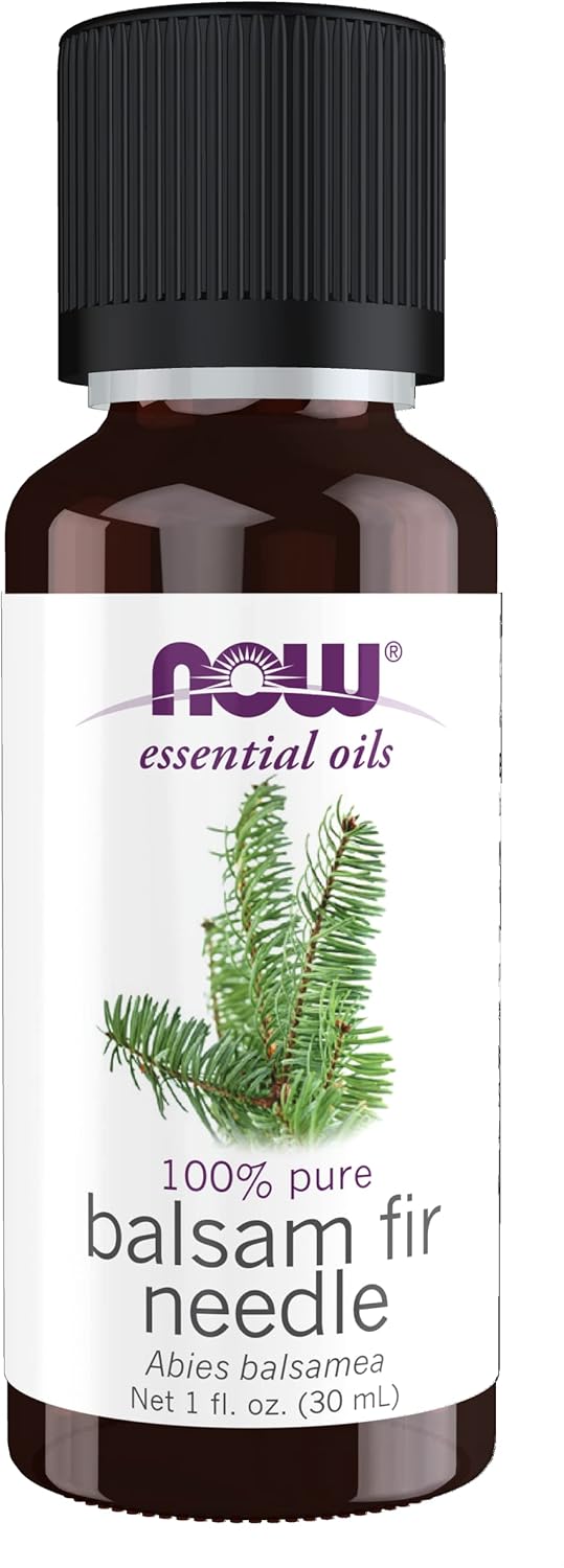 Now Essential Oils, Balsam Fir Needle Oil, Woodsy Aromatherapy Scent, Steam Distilled, 100% Pure, Vegan, Child Resistant Cap, 1-