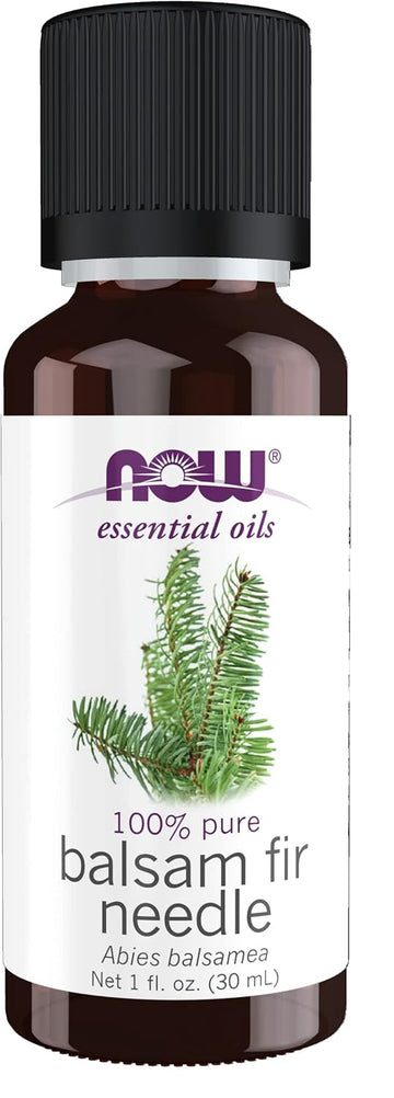 Now Essential Oils, Balsam Fir Needle Oil, Woodsy Aromatherapy Scent, Steam Distilled, 100% Pure, Vegan, Child Resistant Cap, 1-