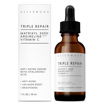 Triple Repair Matrixyl 3000 + Argireline + Hyaluronic Acid + Organic Vitamin C Serum For Face; Anti-Aging Face Serum, Anti-Wrinkle Serum, Facial Skin Serum Skin Care, 29Ml/1 Oz