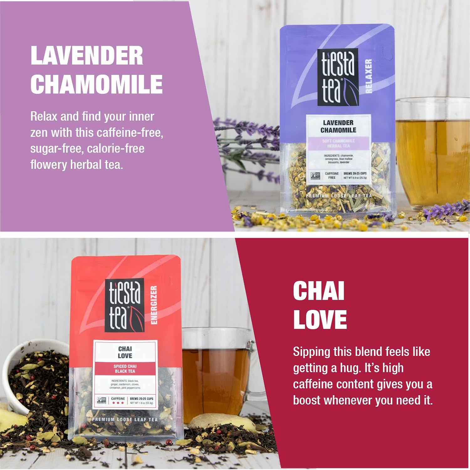 Tiesta Tea - Classic Loose Leaf Tea Gift Box | High To Non Caffeinated Tea Variety | Make Hot & Iced Tea | 5 Pouches Of Assorted Tea Blends W/English Breakfast, Green, Chai, Lavender & Herbal Tea