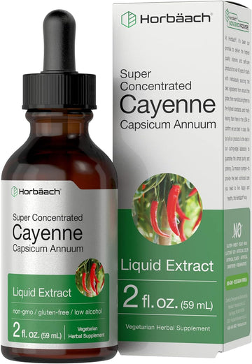 Horbäach Cayenne Pepper Liquid Extract | 2 fl oz | Vegetarian, Non-GMO, Gluten Free Supplement