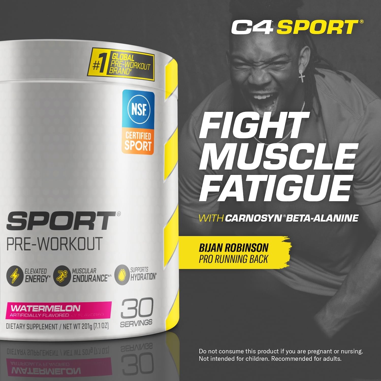 Cellucor C4 Sport Pre Workout Powder Watermelon - Pre Workout Energy with Creatine + 135mg Caffeine and Beta-Alanine Performance Blend - NSF Certified for Sport 30 Servings : Health & Household