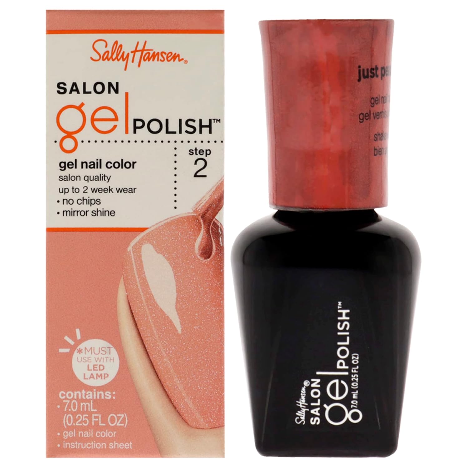 Sally Hansen Salon Pro Gel Nail Polish Lacquer, Just Peachy, 0.24 Fl. Oz