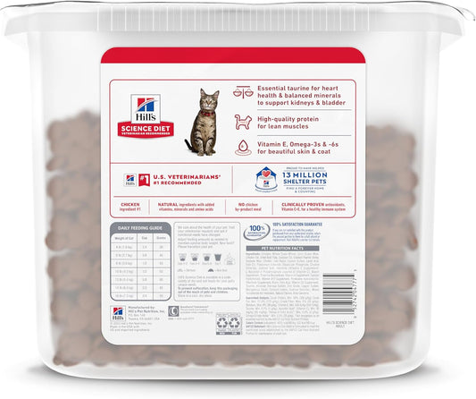 Hill'S Science Diet Adult 1-6, Adult 1-6 Premium Nutrition, Dry Cat Food, Chicken Recipe, 20 Lb Tub