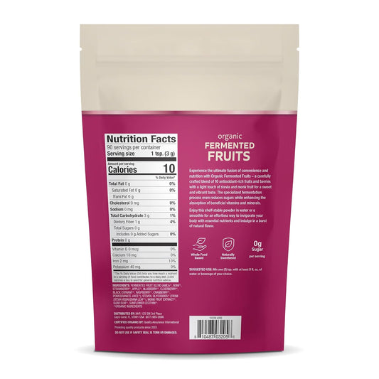 Dr. Mercola, Organic Fermented Fruits, 9.5 Oz (270 G), 90 Servings, Certified Organic, Non Gmo, Soy Free, Gluten Free, Usda Organic