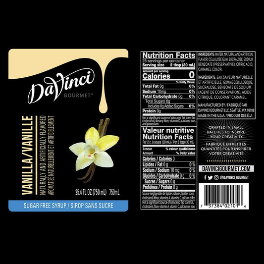 Davinci Gourmet Sugar Free Vanilla Syrup, 25.4Oz