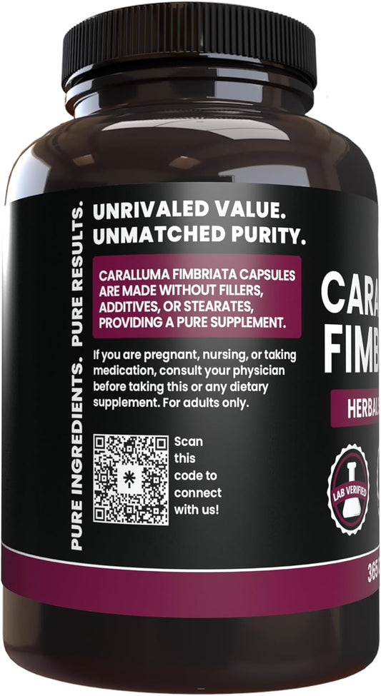 Pure Original Ingredients Caralluma Fimbriata (365 Capsules) No Magnesium Or Rice Fillers, Always Pure, Lab Verified