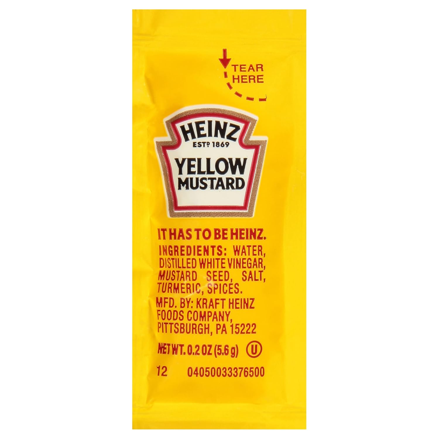 Heinz Mild Mustard Single Serve Packet (0.2 Oz Packets, Pack Of 500)