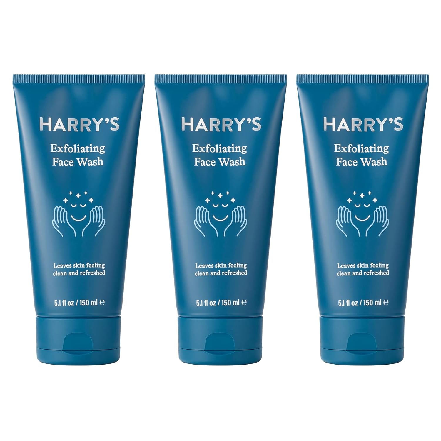 Harry'S Face Wash For Men, Gentle Formula With Volanic Rock Natural Exfoliant, Dermatologist Tested, 5.1 Fl. Oz, Pack Of 3