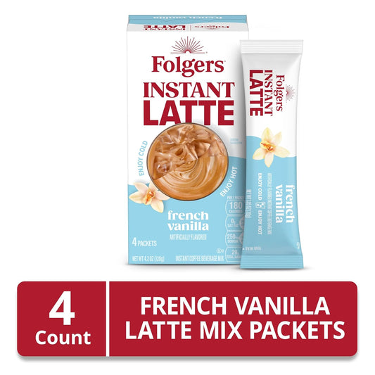 Folgers French Vanilla Flavored Instant Latte, 4.2 Ounce