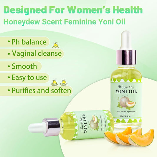 3 PCS Yoni Oil Yoni Bar Soap Set for Women pH Balance, Feminine Oil Feminine Wash Vaginal Moisturizer Odor Eliminator, Natural Feminine Care, 2* 1fl.oz Yoni Essential Oil, 1* Yoni Bar 3.53oz?Honeydew?