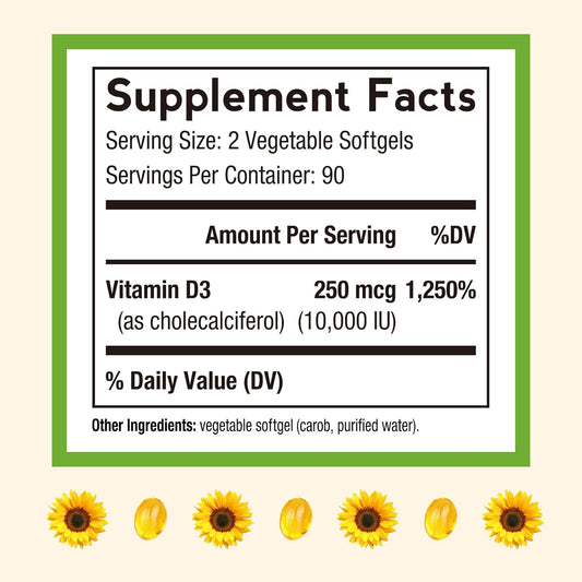 Doctor'S Recipes Vitamin D3 2000 Iu, Cholecalciferol, 120 Softgels, Vegan, Non-Gmo, Bones, Calcium Absorption, Immune Health, Energy & Mood Support