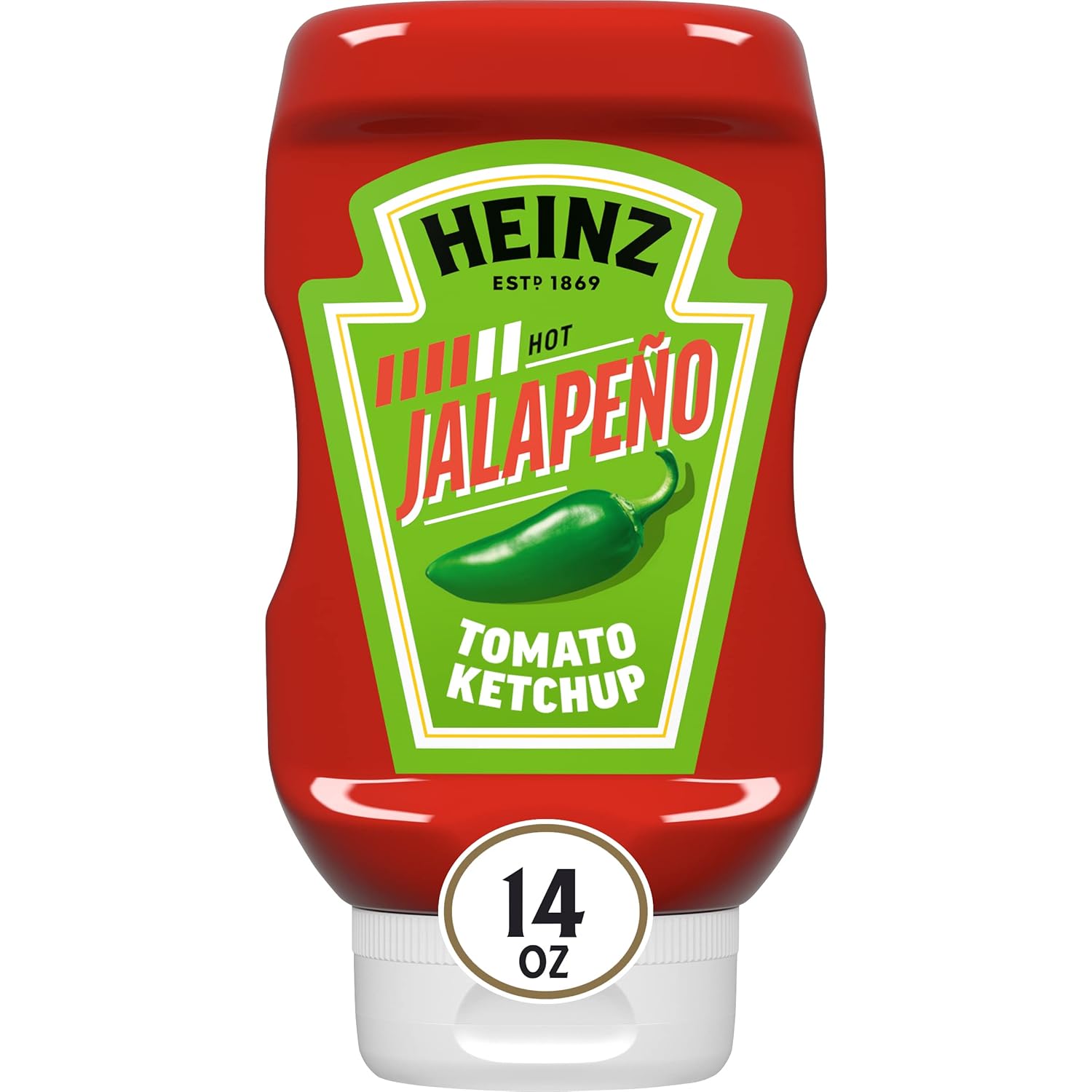 Heinz Tomato Ketchup Blended With Jalapeno, 14 Oz Squeeze Bottle