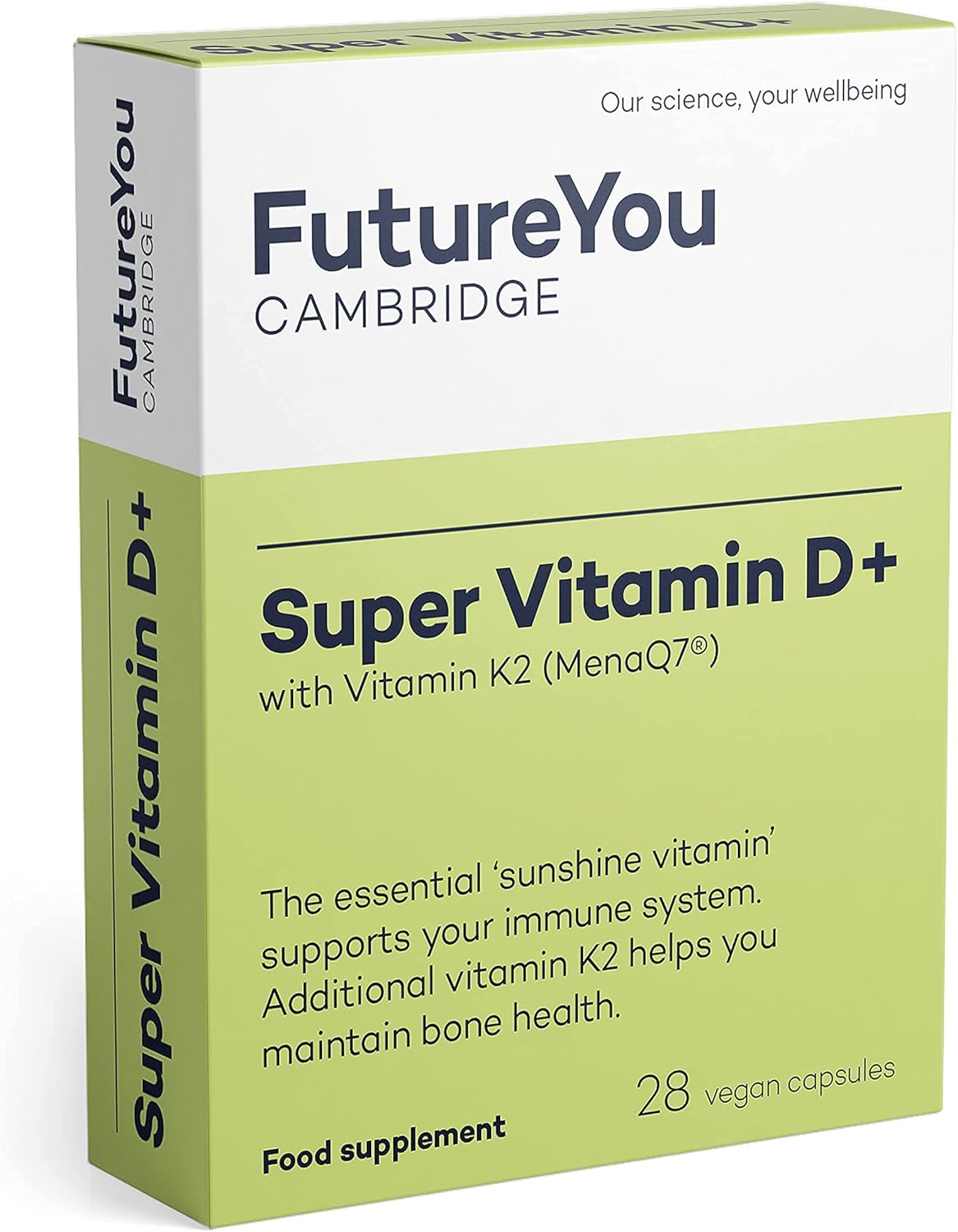 Super Vitamin D+ Supplements – High Strength D3 and K2 Vitamin Capsules for Bone Health and Density – Vitamins for Tiredness and Fatigue – Vitamin D Tablets by FutureYou Cambridge : Amazon.co.uk: Health & Personal Care