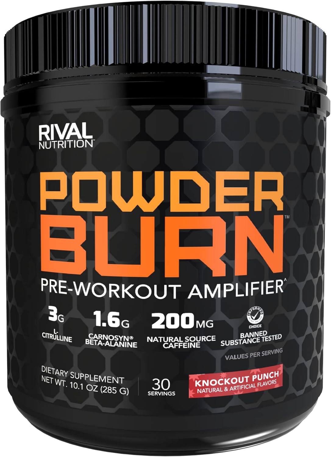 Rivalus, Powder Burn 2.0 Punch 30 Serving, Knockout Punch, 10.1 Ounce