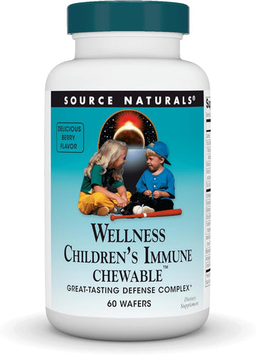 Source Naturals Wellness Children'S Immune Chewable, Great-Tasting Defense Complex, Berry Flavored* - 60 Wafers