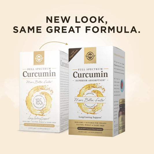 Solgar Full Spectrum Curcumin Liquid Extract Softgels - 30 Count - Faster Absorption - Brain, Joint & Immune Health - Non-Gmo, Gluten-Free, Dairy-Free, Soy-Free - 30 Servings