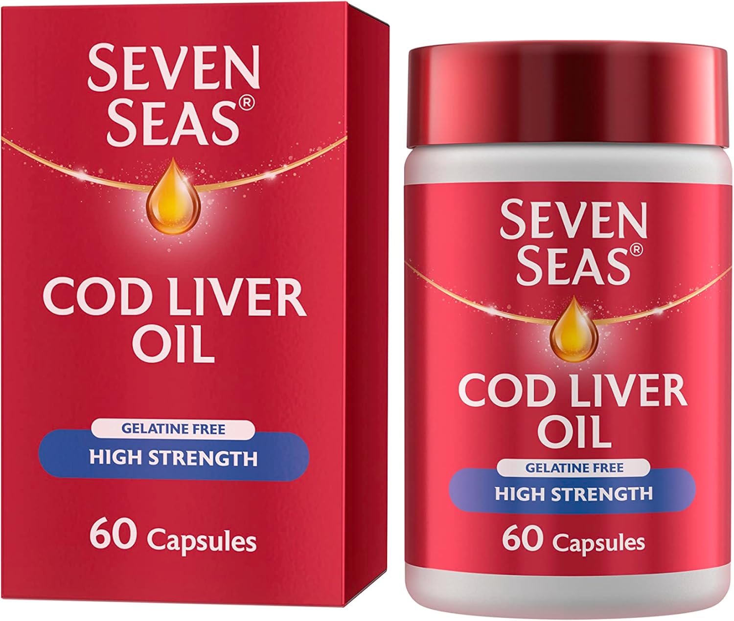 Seven Seas High Strength Cod Liver Oil Tablets With Omega-3, Fish Oil,120 Grams