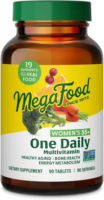 Megafood Women'S 55+ One Daily Multivitamin For Women - With Vitamin A, C, D3 & E For Optimal Aging Support - Plus Real Food - Bone & Immune Support Supplement - Vegetarian - 60 Tabs