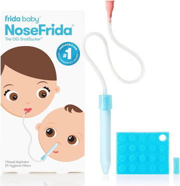 Frida Baby Nosefrida Snotsucker Nasal Aspirator For Baby, Baby Nose Sucker With 24 Extra Hygiene Filters