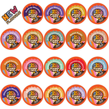 Crazy Cups Flavored Coffee In Single Serve Coffee Pods - Flavor Coffee Variety Pack For Keurig K Cups Machine, 20 Count