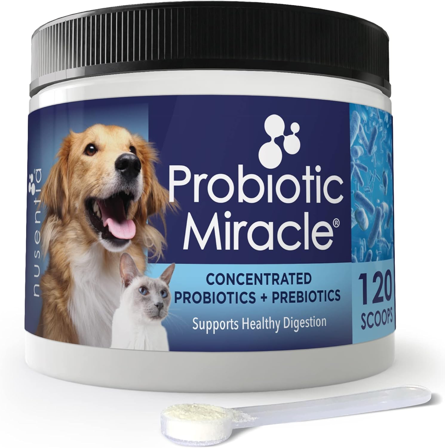 Probiotics for Cats & Dogs - (120 Scoops) Probiotic Miracle - Advanced Formula to Stop Diarrhea, Loose Stool, and Yeast