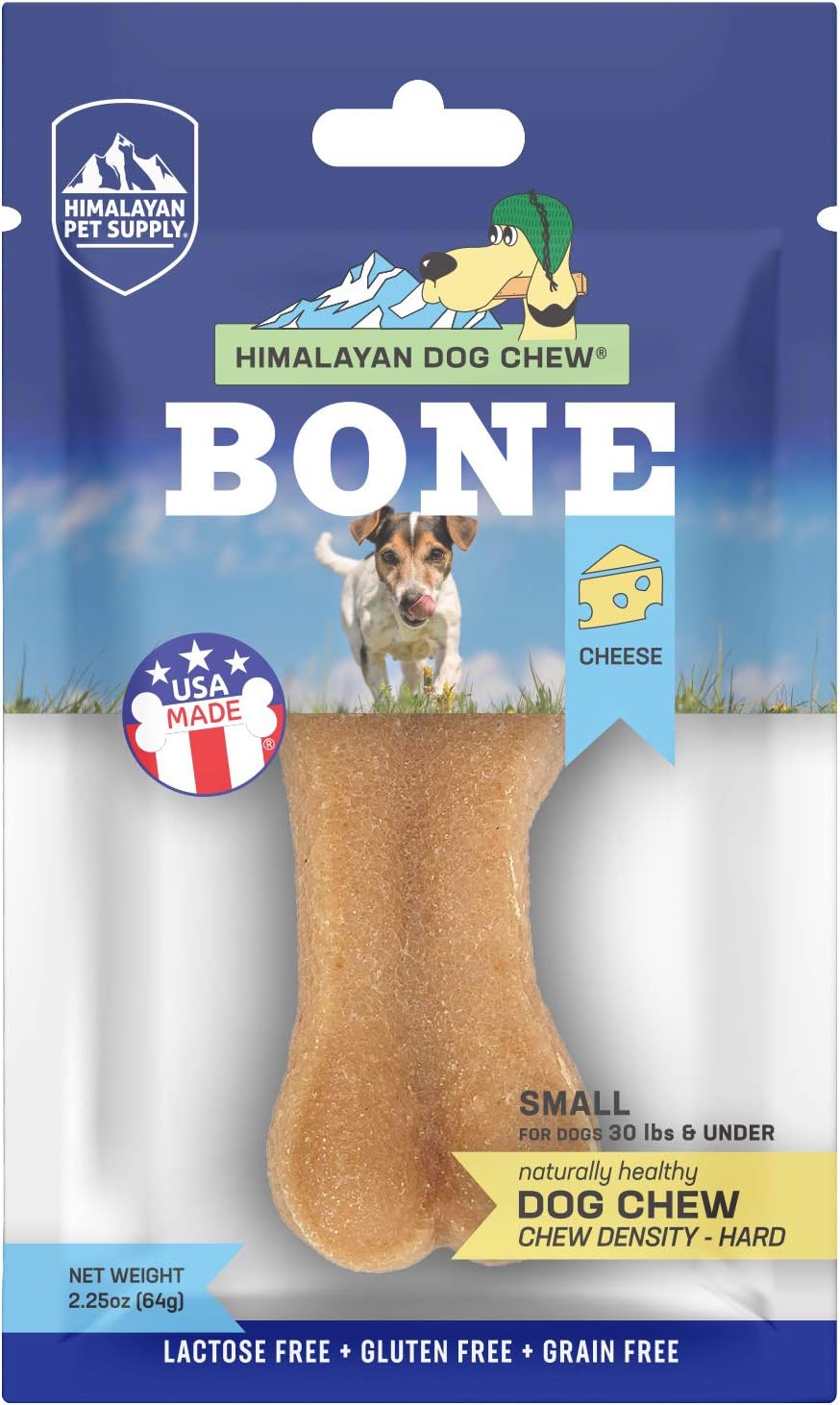 Cheese Dog Chew Bone | Long Lasting-Stain Free-Protein Rich-Low Odor | 100% Natural, Healthy & Safe | No Lactose, Gluten, Soy Or Grains | For Dogs 30 Lbs And Under