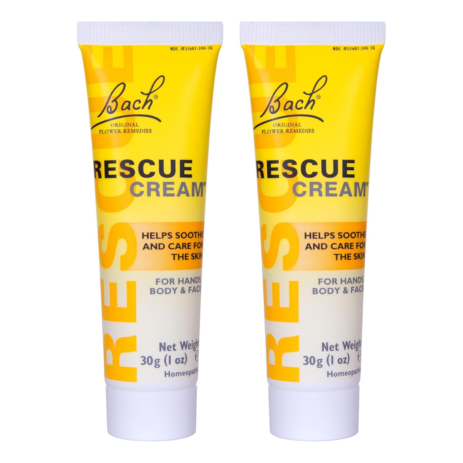 Bach Rescue Cream, Hydrating Skincare For Hands, Body And Face, Shea Butter, Homeopathic Stress Relief Flower Essences, Fragrance-Free, Paraben-Free, Holiday Stocking Stuffer, 30G